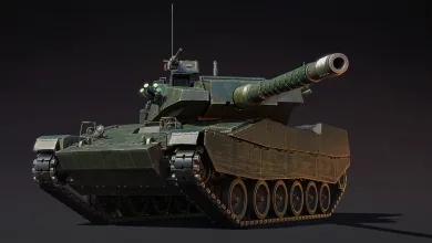 The Stingray II light tank shown from a front three-quarter angle against a dark background.