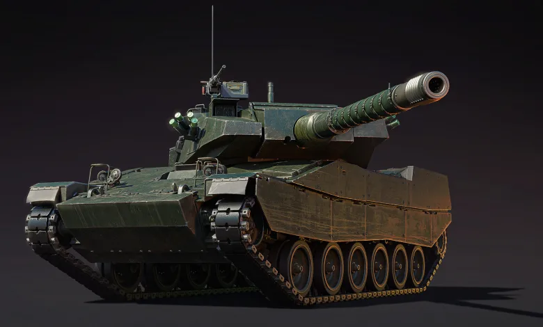 The Stingray II light tank shown from a front three-quarter angle against a dark background.