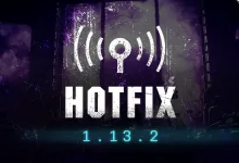 Purple hotfix graphic with a white signal icon and the text Hotfix 1.13.2.