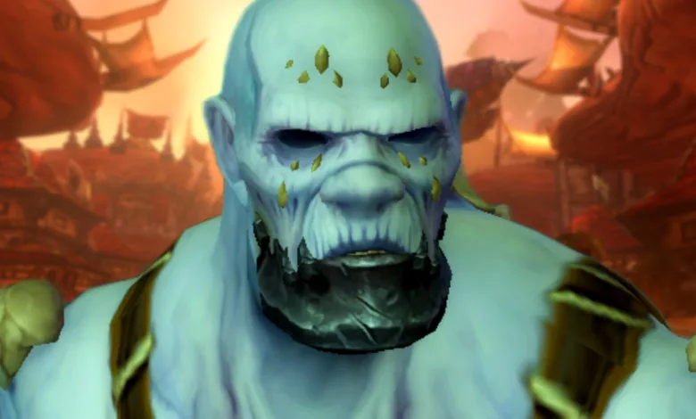 A close-up of an undead World of Warcraft: Forever character in armor.
